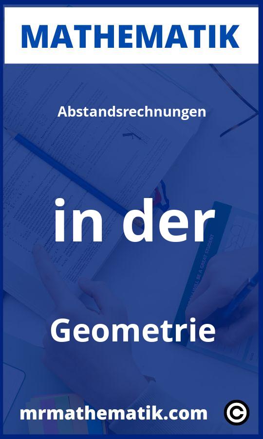 Abstandsrechnungen in der Geometrie Aufgaben PDF