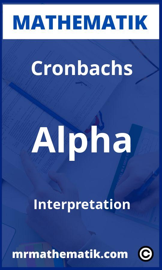 Cronbachs Alpha Interpretation Aufgaben PDF