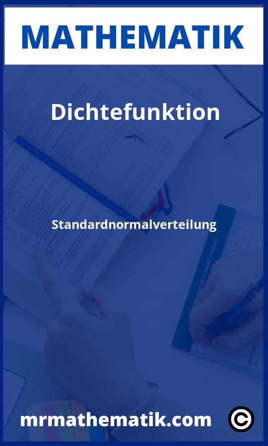 Dichtefunktion Standardnormalverteilung Aufgaben PDF