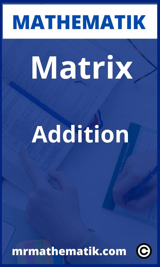 Matrix Addition Aufgaben PDF