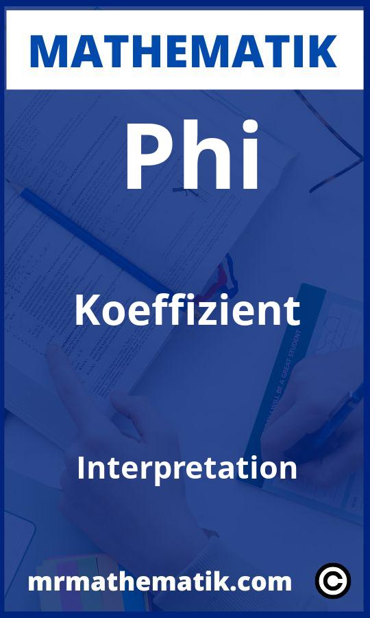 Phi Koeffizient Interpretation Aufgaben PDF