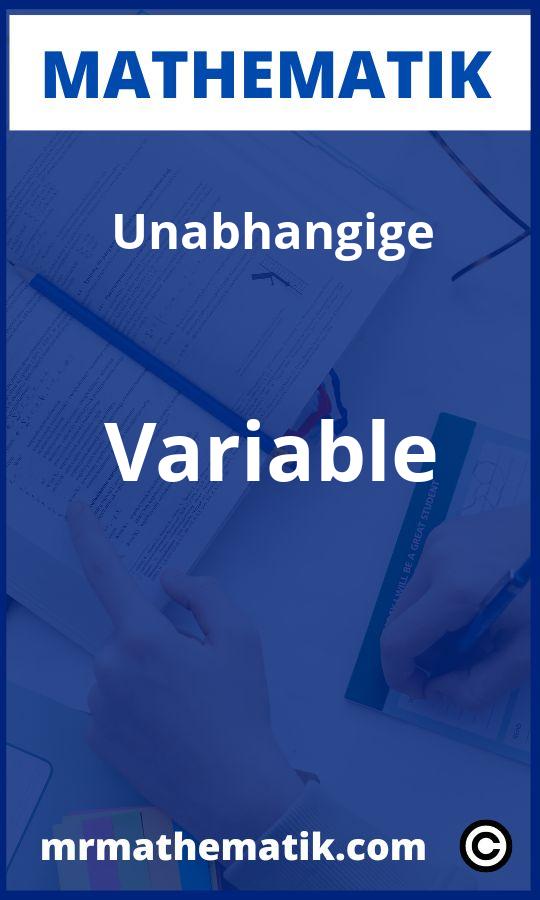 Unabhängige Variable Aufgaben PDF