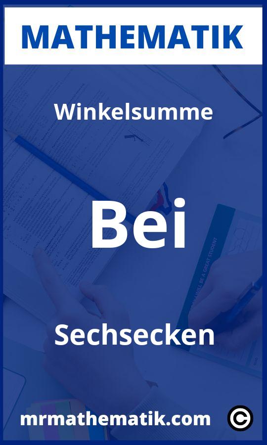 Winkelsumme bei Sechsecken Aufgaben PDF